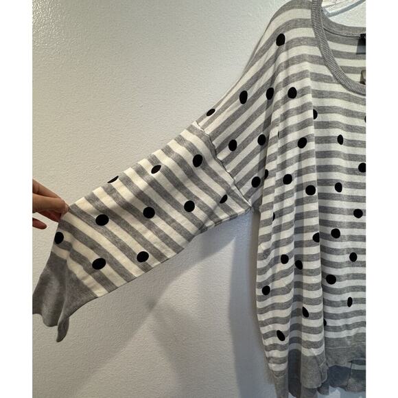 Lane Bryant Women’s Polka Dot Striped Retro Pullover Sweater Plus Size 26 28 - Picture 4 of 7